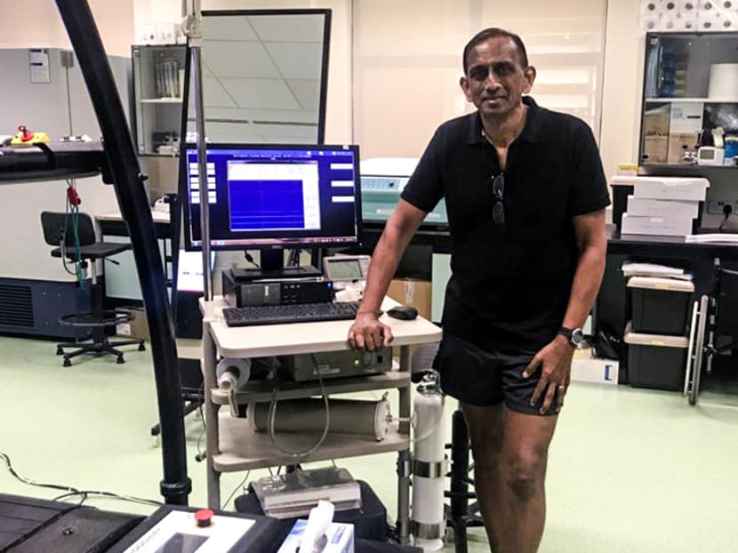 After six years of combining full-time studies with lecturing and supervising practicums at NIE, Dr Jesudas Menon received his PhD in Physical Education this year at the age of 65. Photos: Dr Jesudas Menon