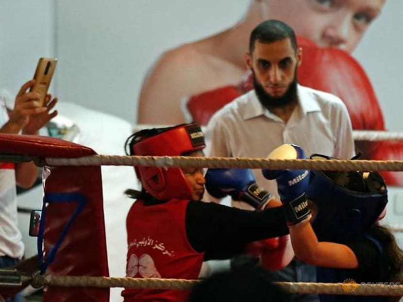 Palestinian girls compete in a rare Gaza boxing contest Palestinian girls compete in a rare Gaza boxing contest