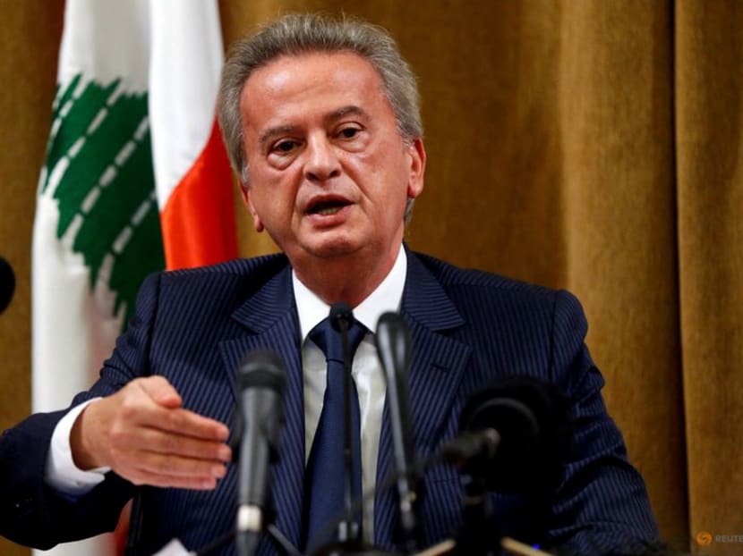 FILE PHOTO: Lebanon's Central Bank Governor Riad Salameh speaks during a news conference at Central Bank in Beirut, Lebanon, November 11, 2019. REUTERS/Mohamed Azakir//File Photo