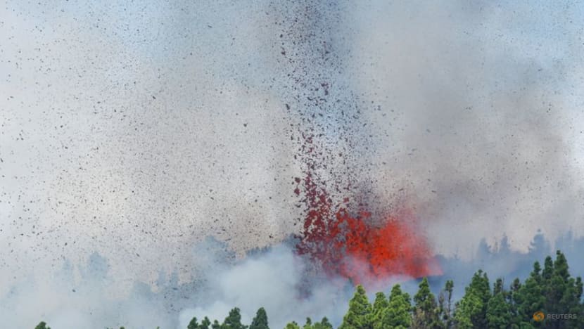 Lava pours out of volcano on La Palma in Spain's Canary Islands
