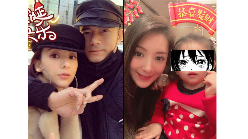 Aaron Kwok, Moka Fang’s daughter waves cheerily to reporters on the way home