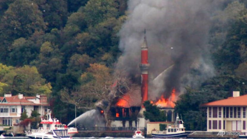 Fire damages historic mosque on Istanbul's Bosporus Strait