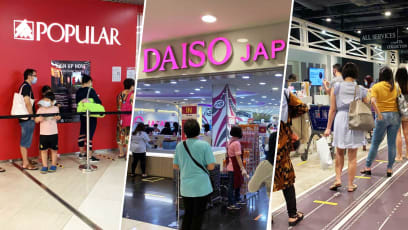 Long Queues At Popular, Post Office & Daiso On 1st & 2nd Day Of Phase 2