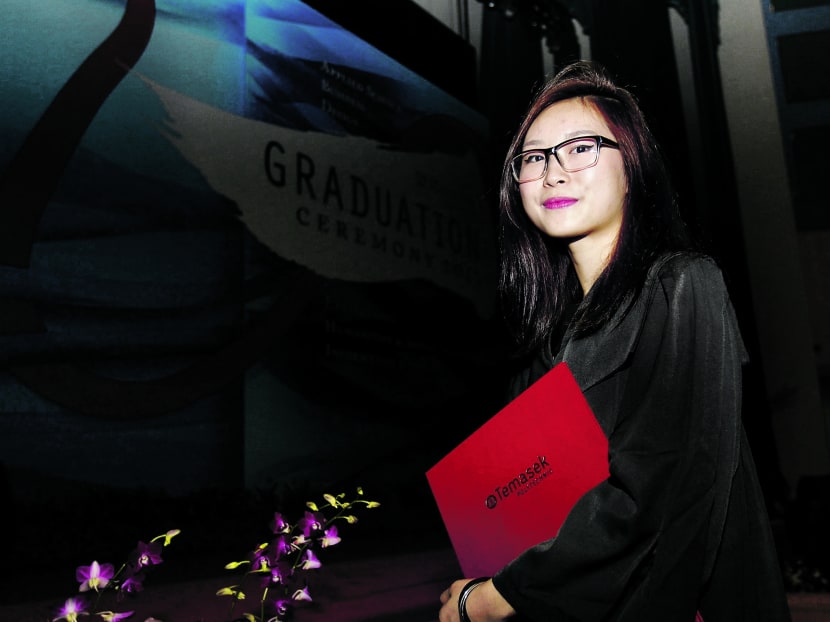 Ms Heidi Tung at the Temasek Polytechnic graduation yesterday. Photo: Ernest Chua