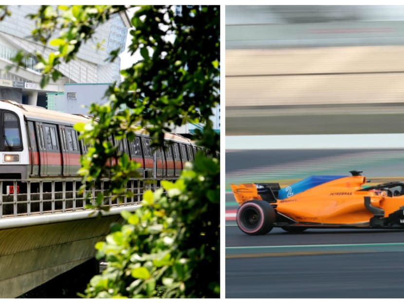 SMRT will be working with McLaren Applied Technologies to adapt technology used in real-time monitoring of Formula 1 race cars to better track and predict the performance of its trains. Photo: TODAY file photo/Reuters