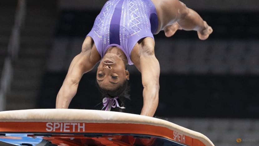 Gymnastics-Brilliant Biles in control at US Championships, eyes eighth title