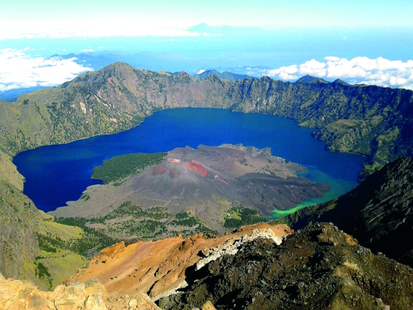 Mt Rinjani’s crater lake. Photo: Wee Teck Hian/TODAY