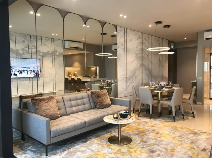 The interiors of a five-room apartment at the sales gallery of Treasure@Tampines condominium, which saw more than 100 units being sold in June 2020.