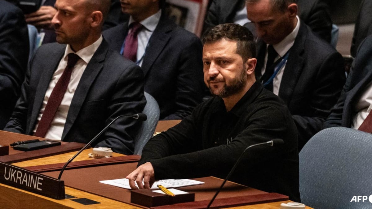 Russia ‘can only be forced into peace’, Zelenskyy tells UN