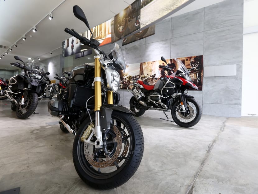 Generic shots of motorbikes at BMW Motorrad Singapore showroom at Alexandra Road, on Feb 22, 2017. For story on higher taxes for expensive bikes. Photo: Nuria Ling/TODAY