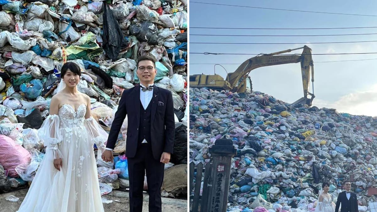 #trending: Taiwanese couple takes ‘trashy’ wedding photos at garbage dump to raise awareness of local waste issues