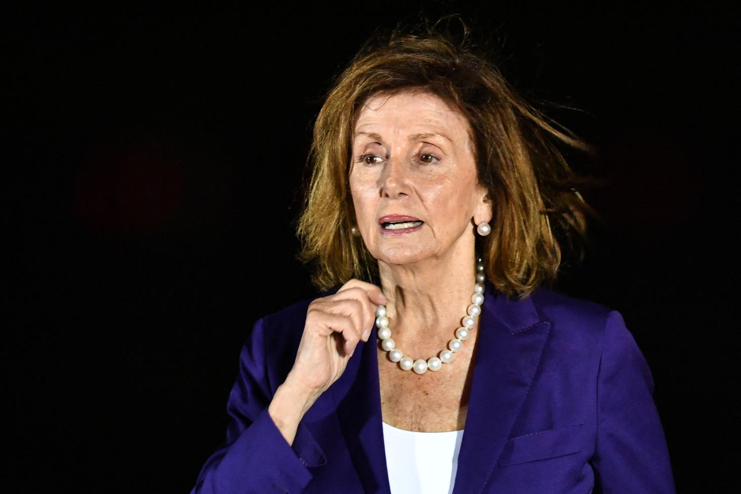 US House Speaker Nancy Pelosi arrives at Yokota Air Base in Fussa, Tokyo prefecture on Aug 4, 2022, on the last leg of her Asian tour. US House Speaker Nancy Pelosi arrives at Yokota Air Base in Fussa, Tokyo prefecture on Aug 4, 2022, on the last leg of her Asian tour.