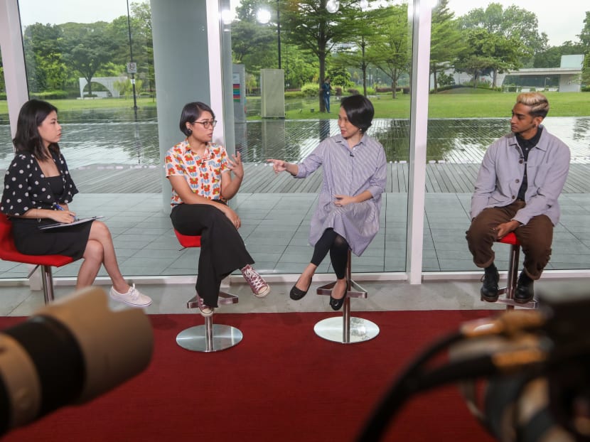 From left: Moderator Elizabeth Neo, TODAY journalist Nabilah Awang, Daughters of Tomorrow's executive director Fannie Lim and Aware volunteer Kristian-Marc James Paul at the third instalment of the TODAY Instagram Live series "Empowering women in a patriarchal society". From left: Moderator Elizabeth Neo, TODAY journalist Nabilah Awang, Daughters of Tomorrow's executive director Fannie Lim and Aware volunteer Kristian-Marc James Paul at the third instalment of the TODAY Instagram Live series "Empowering women in a patriarchal society".