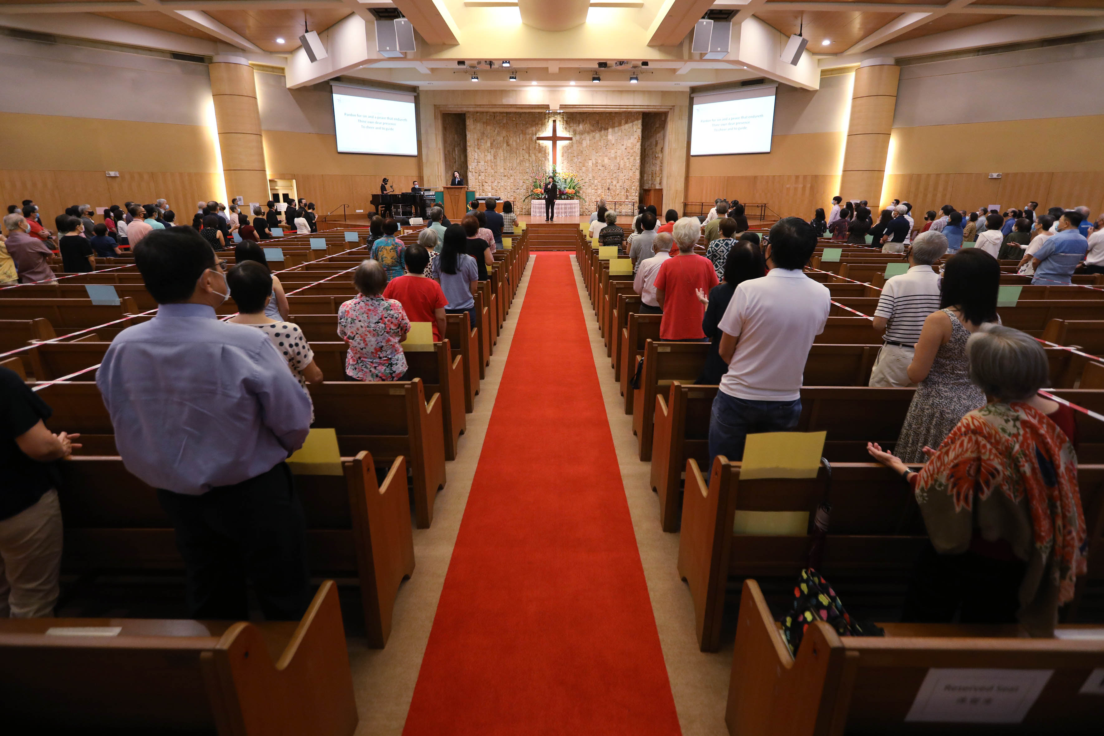Worshippers at Faith Methodist Church in July 2021. Worshippers at Faith Methodist Church in July 2021.
