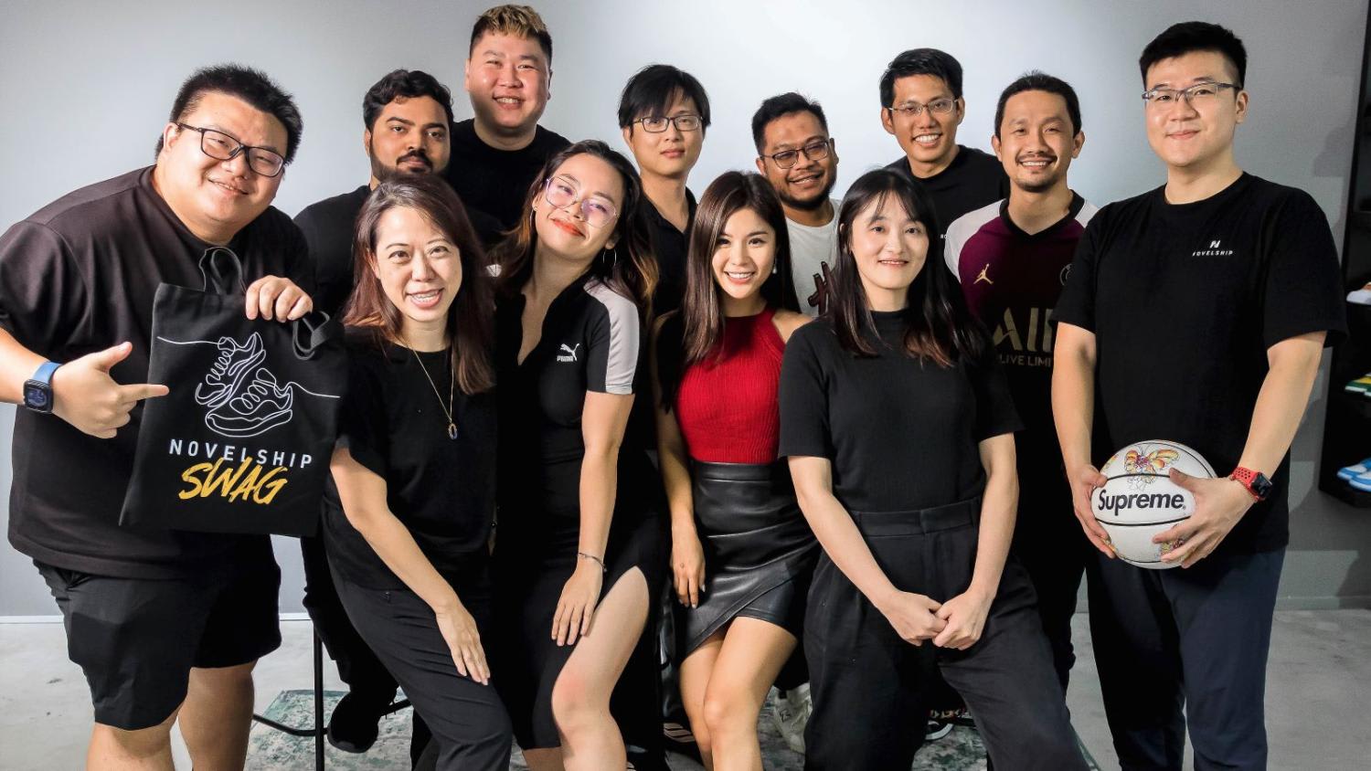 Co-founders Richard Xia (extreme left) and Chris Yue (extreme right) with members of the Novelship team. Photo: Novelship Co-founders Richard Xia (extreme left) and Chris Yue (extreme right) with members of the Novelship team. Photo: Novelship