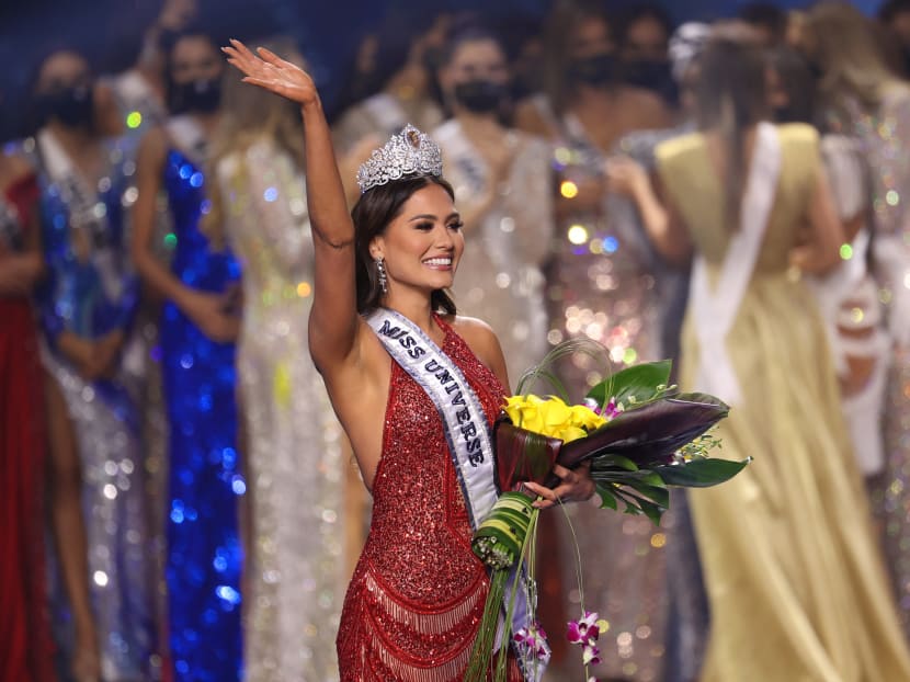 Miss Mexico Andrea Meza is crowned Miss Universe 2021 onstage at the Miss Universe 2021 Pageant at Seminole Hard Rock Hotel & Casino in Hollywood, Florida, US on May 16, 2021.