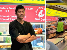 Viral ‘rude’ nasi ayam hawker’s new outlet sells out in 4 hours, has long queues