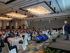 Prof George Siemens, an expert on artificial intelligence, shares insights on its impact on learning at the CBExchange APAC Conference 2024. Photos: Singapore Institute of Technology