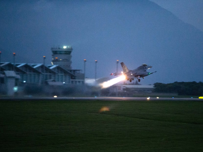 Taiwan calls China's repeated nearby military activities "grey zone" warfare, designed to both wear out Taiwan's forces by making them repeatedly scramble, and also to test Taiwan's responses. Taiwan calls China's repeated nearby military activities "grey zone" warfare, designed to both wear out Taiwan's forces by making them repeatedly scramble, and also to test Taiwan's responses.