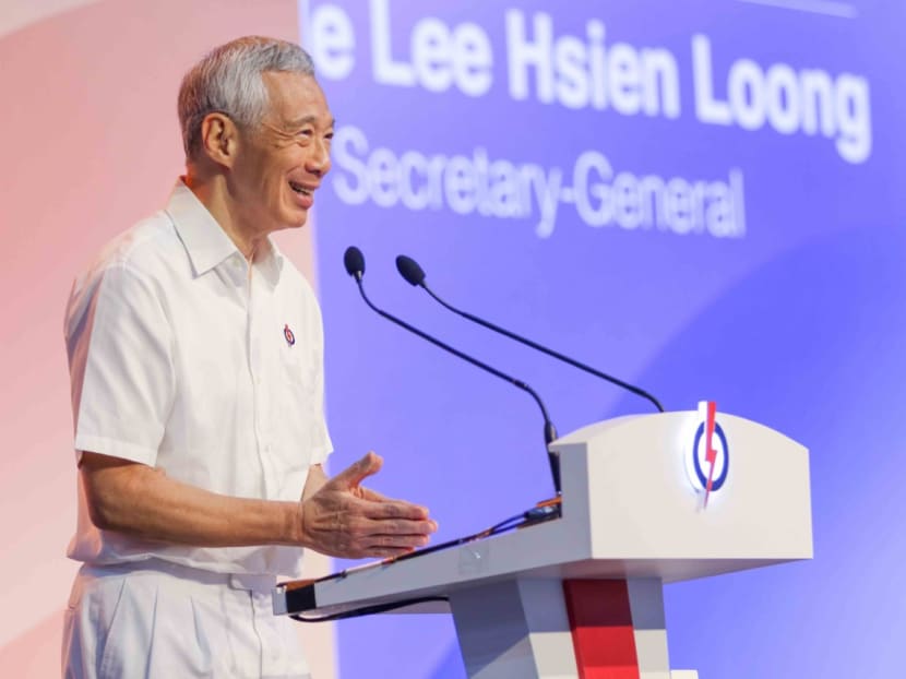 Prime Minister Lee Hsien Loong speaking at the PAP conference on Nov 6, 2022.