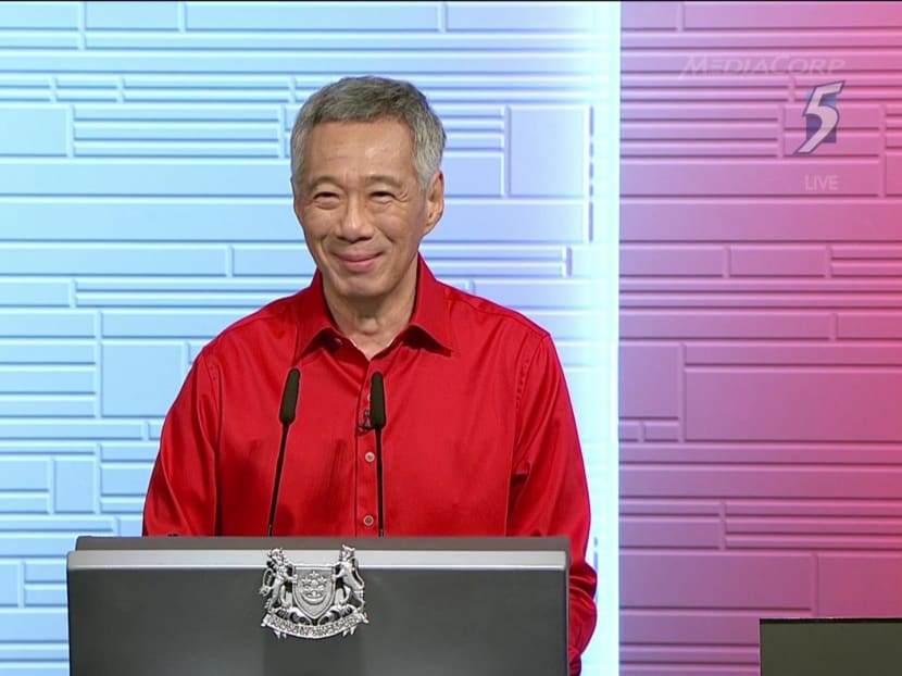 Screencap of the National Day Rally on MediaCorp Ch 5