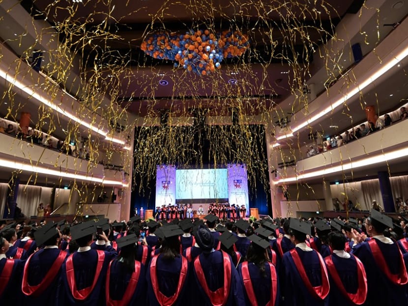 Fresh medical graduates at the NUS Yong Loo Lin School of Medicine Commencement Ceremony on July 14, 2019.