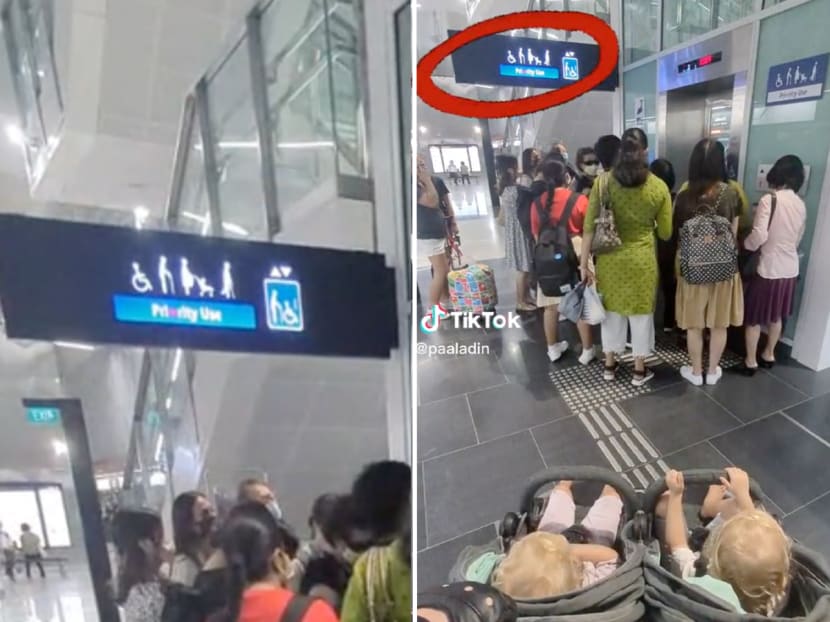 #trending: 'Selfish' S'poreans or 'entitled' parents? Netizens debate after dad with stroller slams MRT commuters for not giving way at lift #trending: 'Selfish' S'poreans or 'entitled' parents? Netizens debate after dad with stroller slams MRT commuters for not giving way at lift