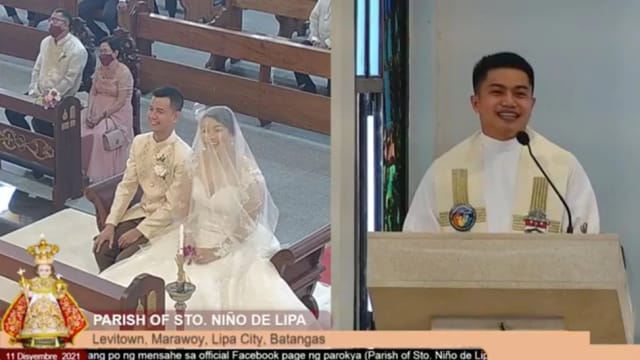 菲律宾情侣教堂结婚 神父自爆是新娘前男友