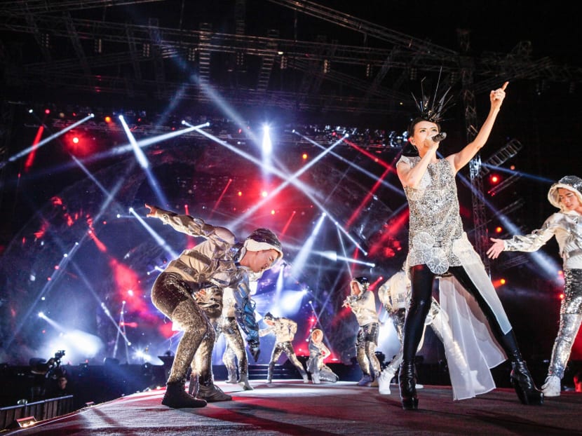 Stefanie Sun didn't let anything stand in her way as she delivered a spirited performance at the National Stadium on Saturday night. Photo: Jason Ho