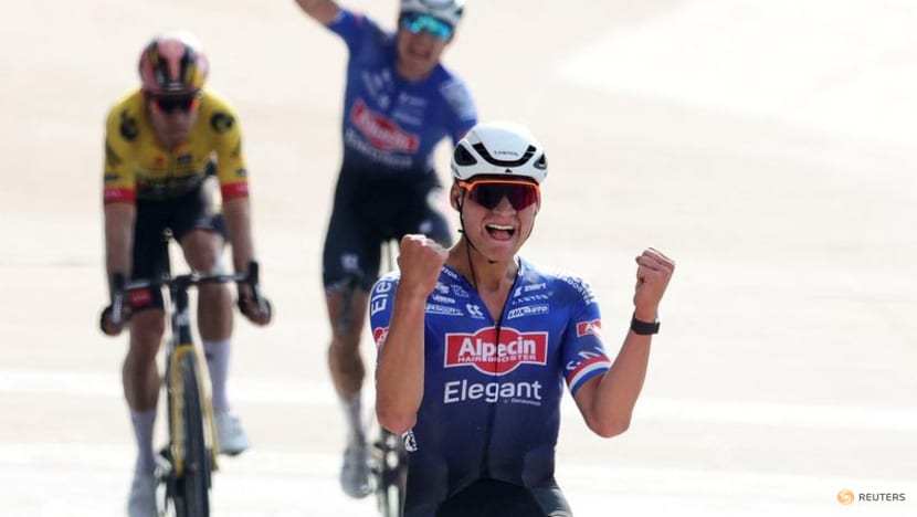 Van der Poel powers to Paris Roubaix victory Van der Poel powers to Paris Roubaix victory