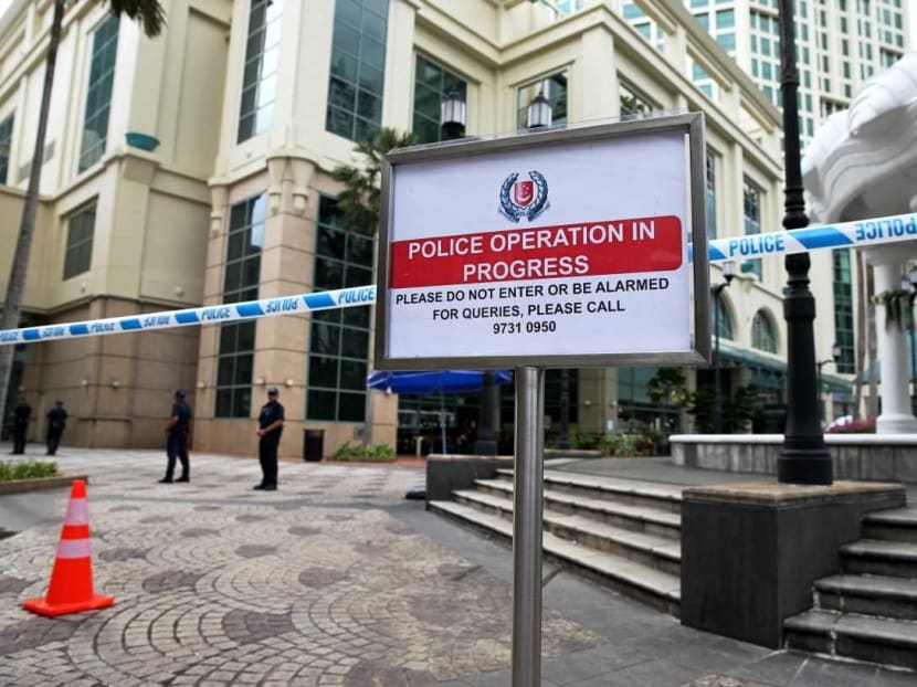 The area around the site in Jiak Kim Street, where nightclub Zouk used to be, was cordoned off during an operation to dispose of a World War II relic.