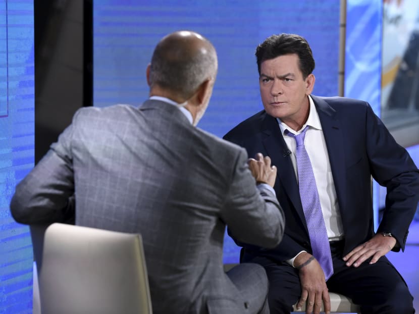 Charlie Sheen listens during an interview with host Matt Lauer on the set of NBC's Today show in Manhattan, New York, November 17, 2015. Photo: Reuters