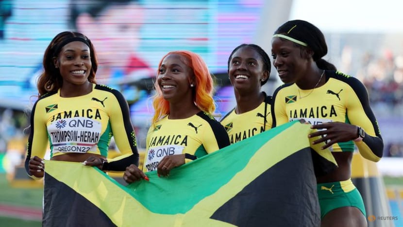 US women shock Jamaican superstars to win 4x100m relay US women shock Jamaican superstars to win 4x100m relay