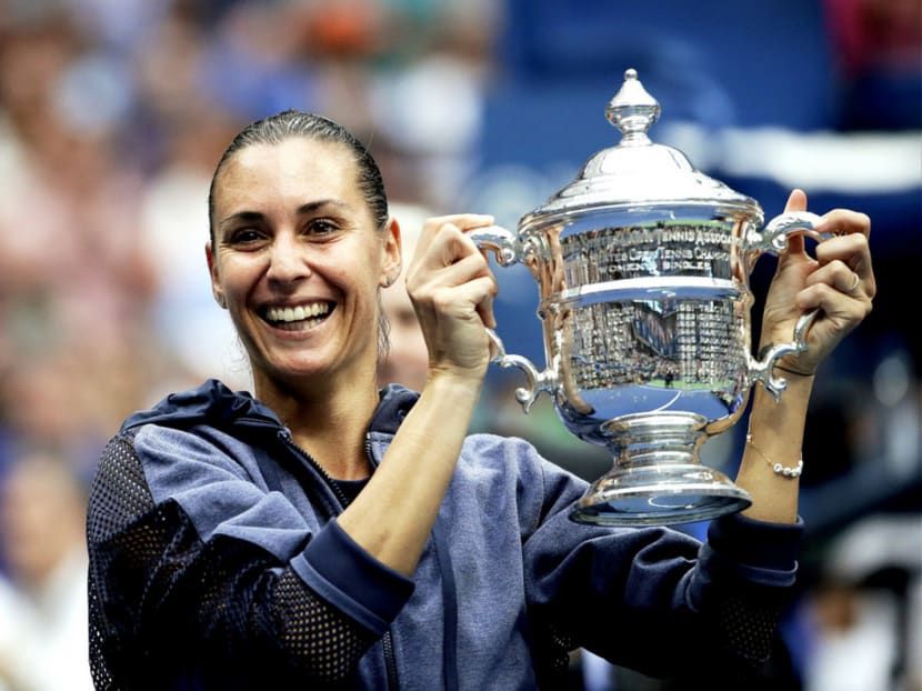 Flavia Pennetta with the US Open trophy. Photo: AP