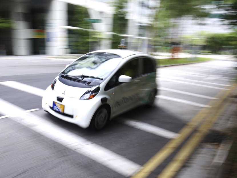 An autonomous vehicle undergoes a test drive at the One North district. AP file photo