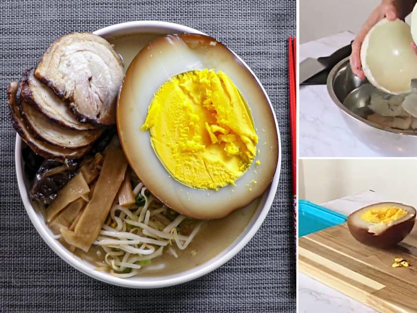 YouTuber Uses Supersized Ostrich Egg To Make Soy Marinated Ramen