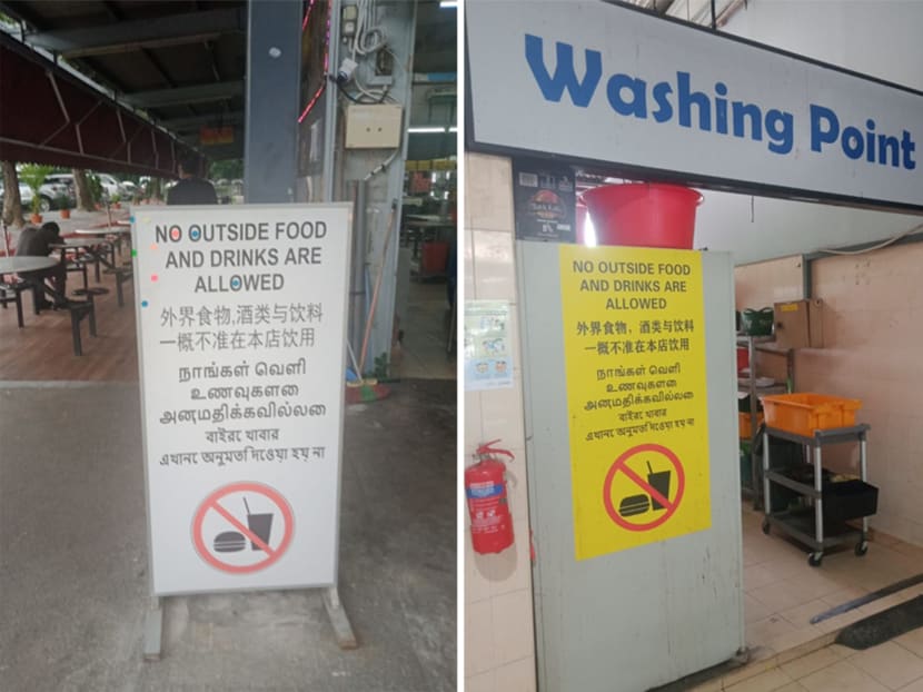 Signs at the Migrant Workers’ Centre recreation club that have errors in Bengali and Tamil. 
