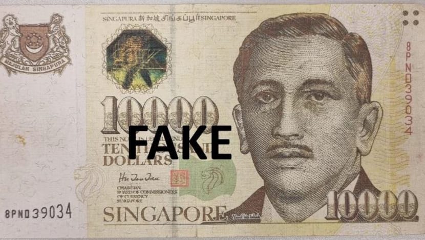 Man and 2 women arrested for using fake S$10,000 note Man and 2 women arrested for using fake S$10,000 note