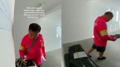 TikToker’s CCTV Doorbell Catches Foodpanda Delivery Rider Stealing Parcel; Netizens Ask Where To Buy The Same Video Doorbell