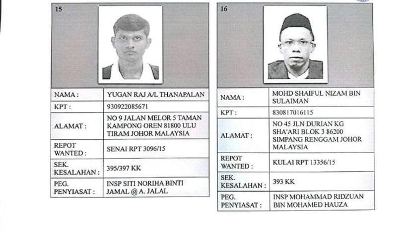 72 orang ini diburu polis Johor bagi pelbagai kes jenayah seperti merompak
