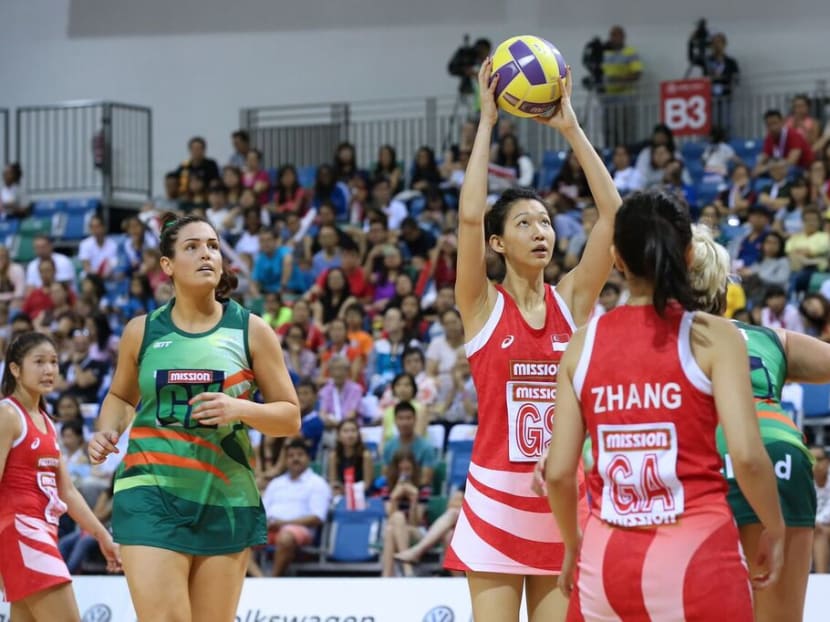 Singapore's Charmaine Soh was in red-hot form against Ireland in the Nations Netball Cup. Photo: Netball Singapore