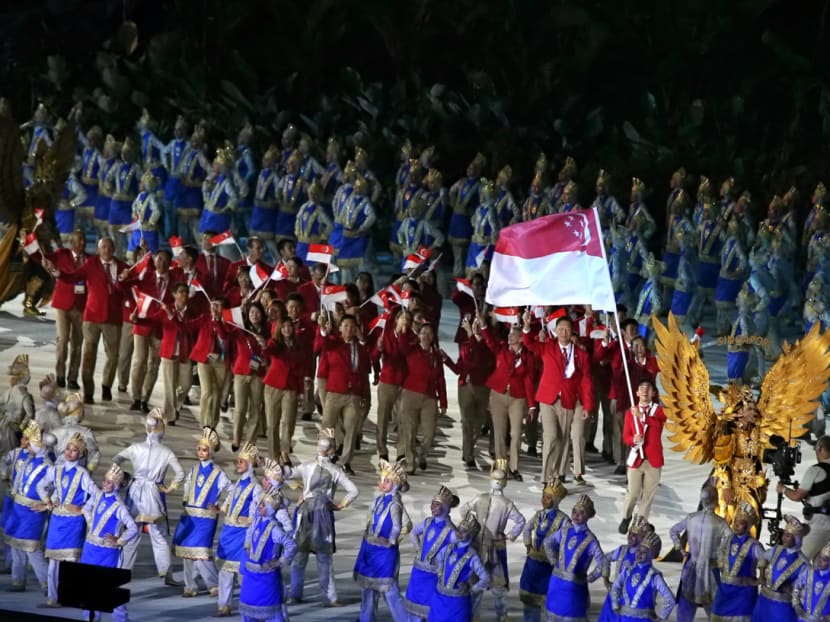 Team Singapore at the 18th Asian Games in Jakarta.
