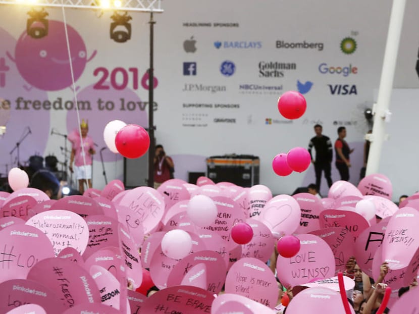 Pink Dot event, 2016. TODAY file photo Pink Dot event, 2016. TODAY file photo