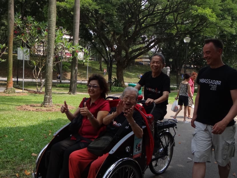 Taking the elderly out for a trishaw joyride
