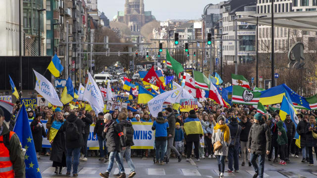 俄罗斯入侵乌克兰一周年之际 多国举行反战示威