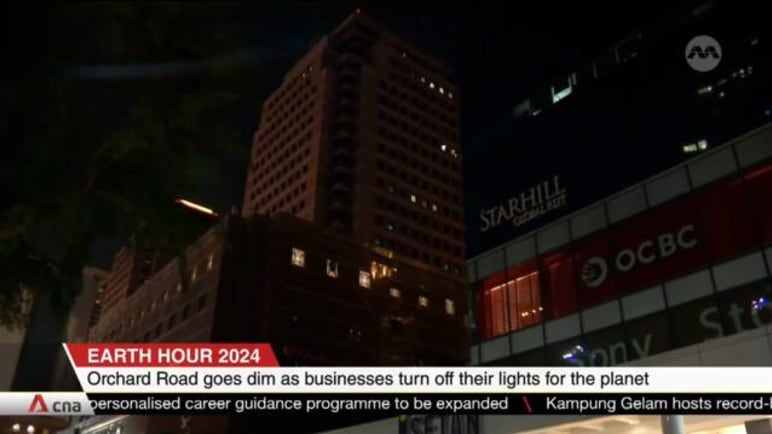 Orchard Road dims as malls turn off lights for Earth Hour