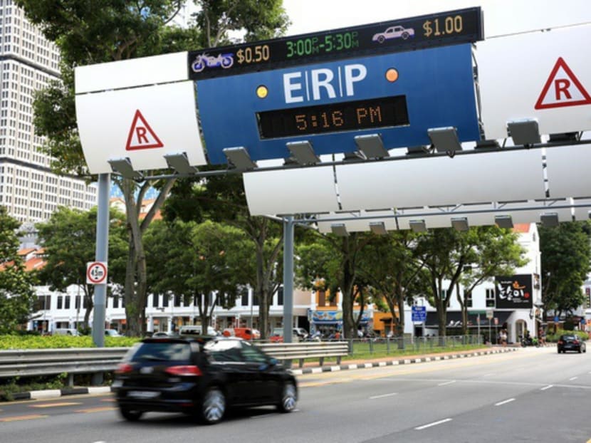 A gantry for the existing ERP system. A new satellite-based ERP could be used to track buses and taxis and make public transport more efficient. today file photo