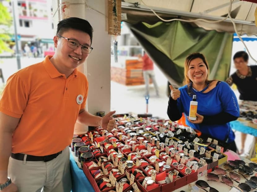 National Solidarity Party (NSP) secretary-general Spencer Ng during a walkabout earlier in March this year. Mr Ng told TODAY on Wednesday that his party would continue to stand in the Tampines and Sembawang Group Representation Constituencies (GRCs) as planned in the polls on July 10.