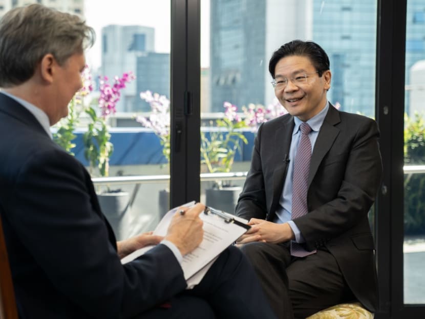 Deputy Prime Minister Lawrence Wong in an interview with Mr John Micklethwait, Bloomberg News editor-in-chief, on Aug 15.