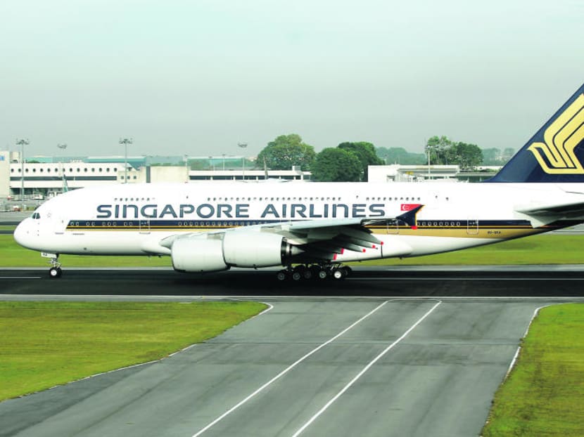 A view of a Singapore Airlines plane at Changi Airport. A passenger took to Facebook to complain about the poor service and communication given when flight SQ406 from Singapore to New Delhi was repeatedly delayed on Nov 29, 2019.